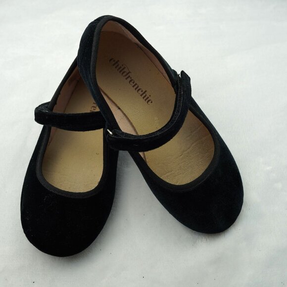 Childrenchic Girls Black Velvet Mary Jane Flats Size 30 EU US 12.5–13 Made in Sp - Picture 1 of 7